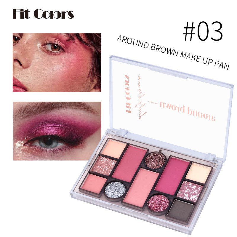 Fit Colors 12-Color Comprehensive Makeup Powder Palette Matte Pearlescent
