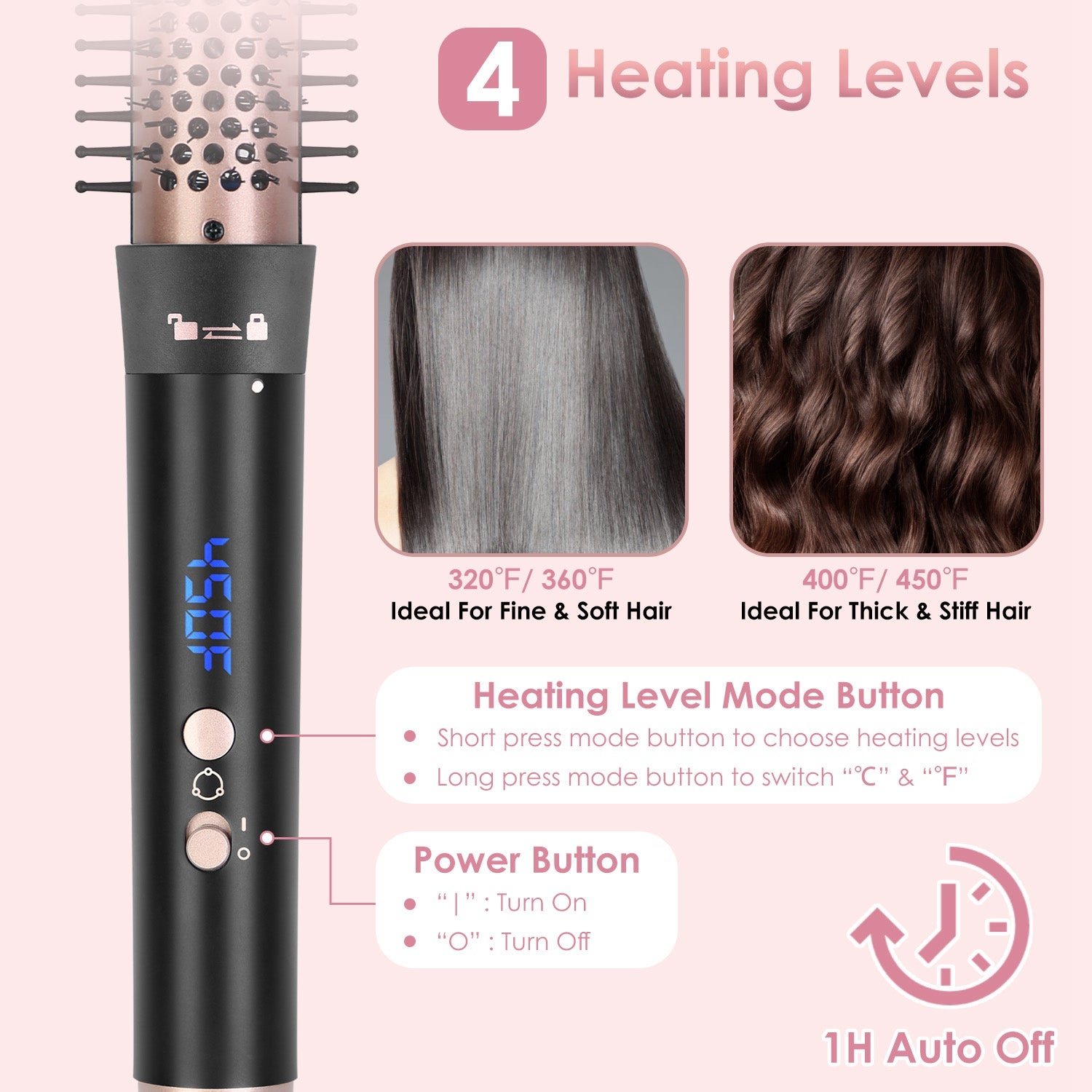 5 in 1 Curling Wand Hair Curling Iron Brush Hair