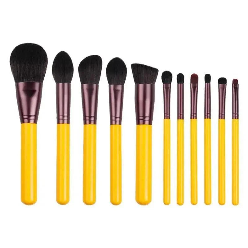 11 Pcs Women Professional Quality Makeup Brush Set Cosmetic Brushes Beauty Makeup Tool - Beginner Makeup Tools Full Set