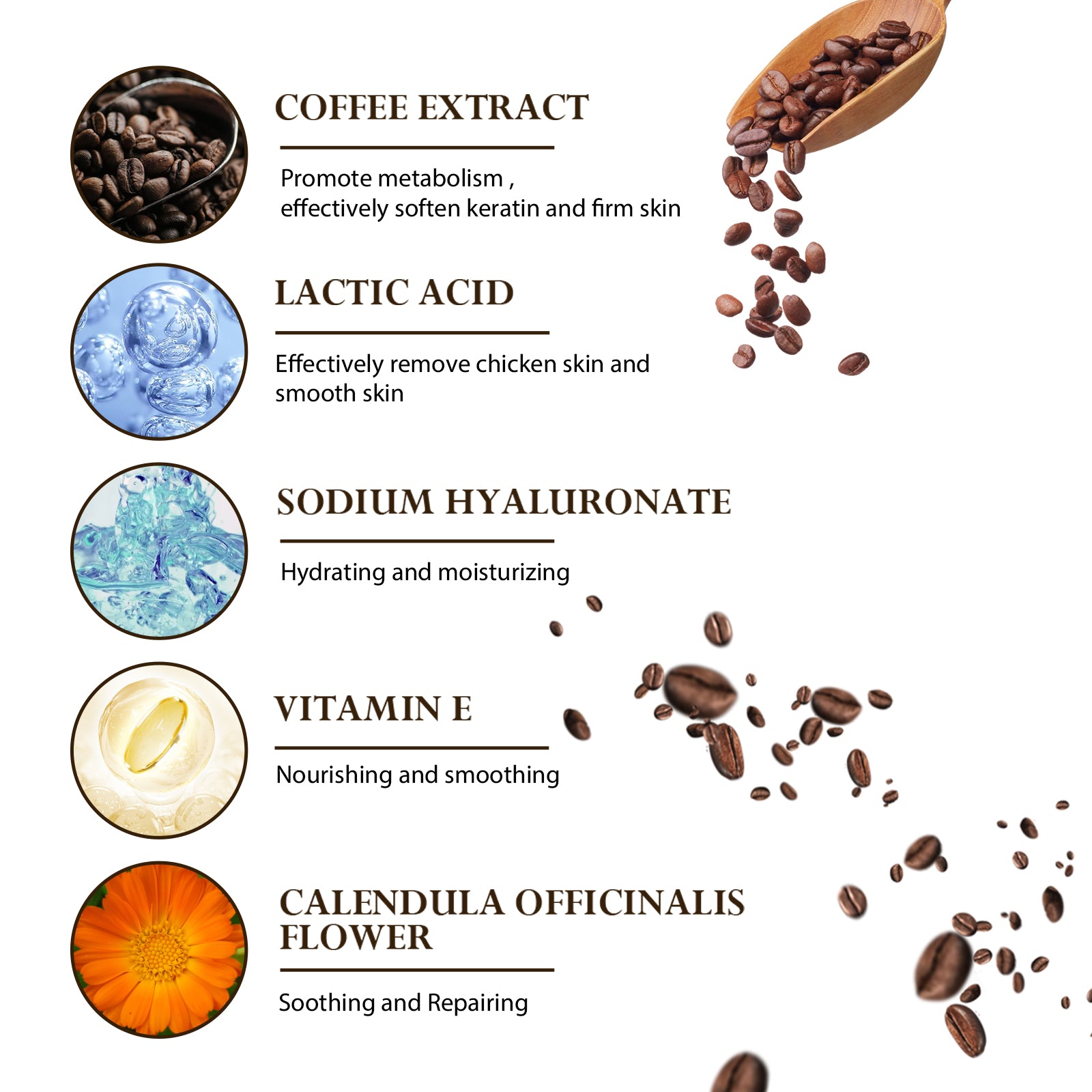 Coffee Body Scrub Exfoliating Brightening Skin Care Treatment