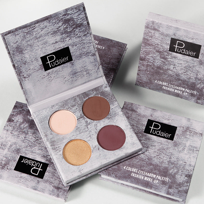 Four-Color Waterproof Matte Pearlescent Eyeshadow Palette Makeup
