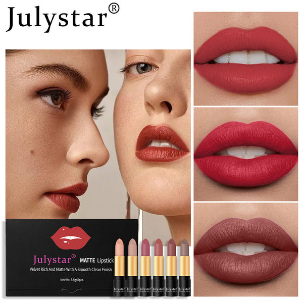 Matte Lipstick Six-Color Long-Lasting Non-Transfer Lip Set