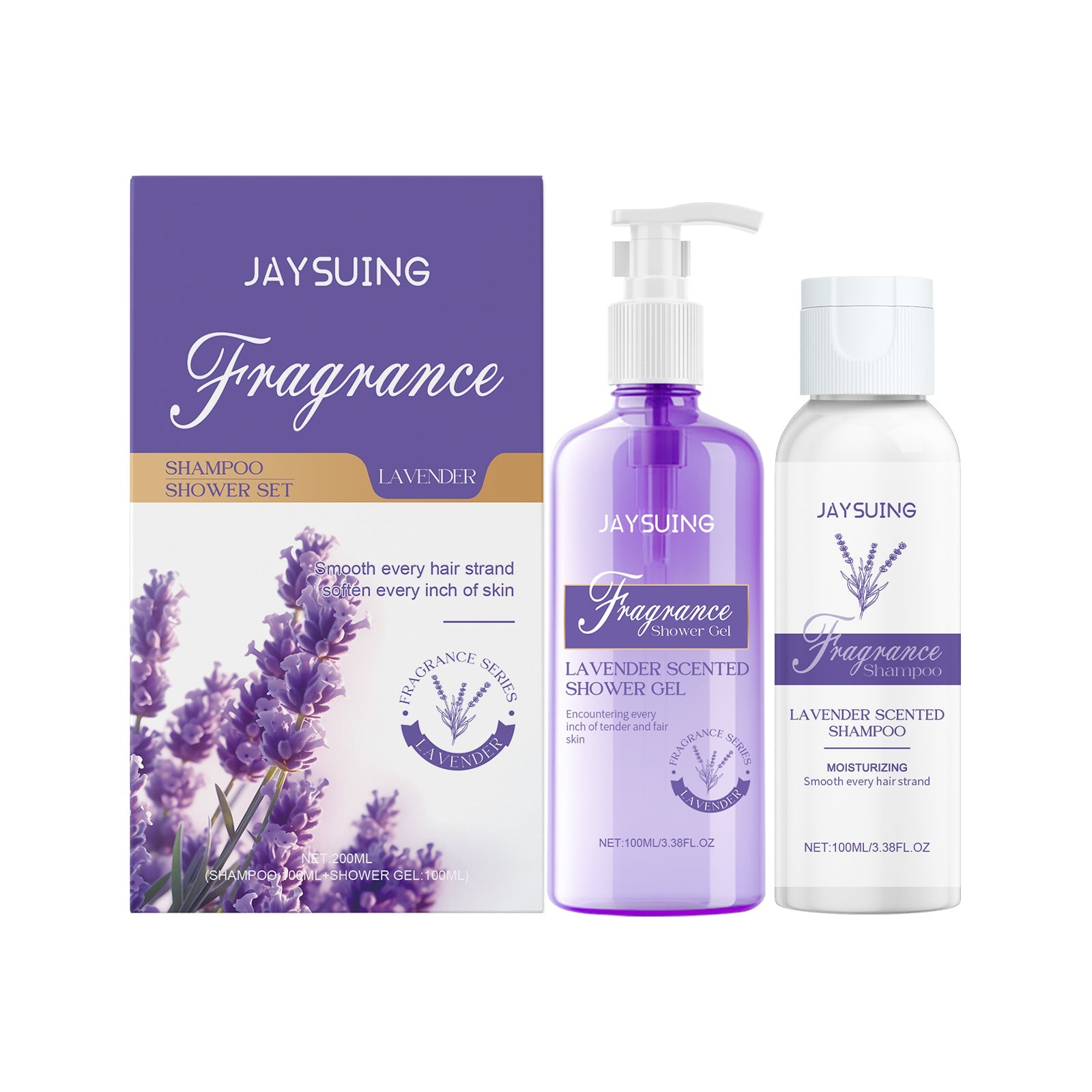 Lavender Shampoo and Shower Set Gentle Moisturizing Body Cleanser