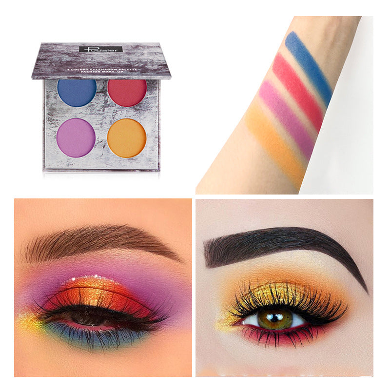 Four-Color Waterproof Matte Pearlescent Eyeshadow Palette Makeup