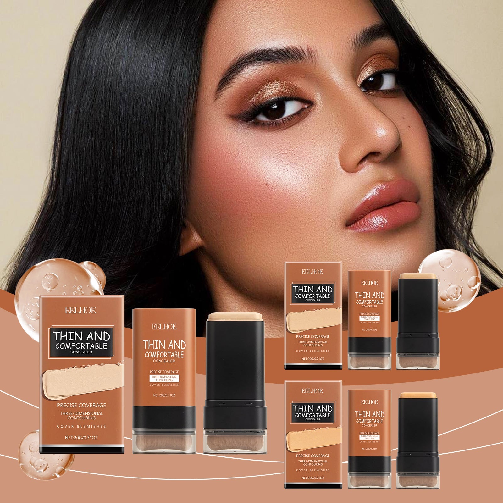 Light Transparent Concealer Foundation Stick Natural Long-Lasting Makeup Coverage