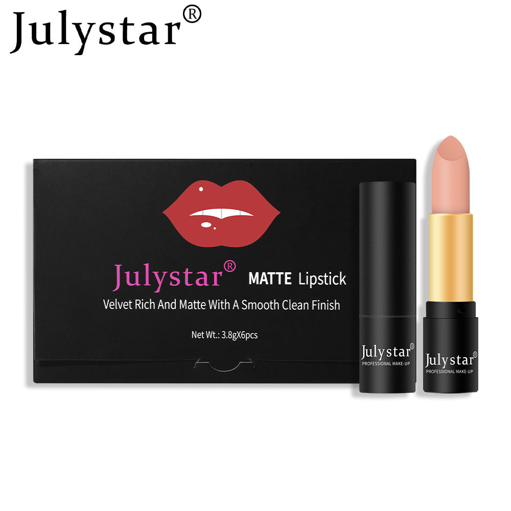 Matte Lipstick Six-Color Long-Lasting Non-Transfer Lip Set