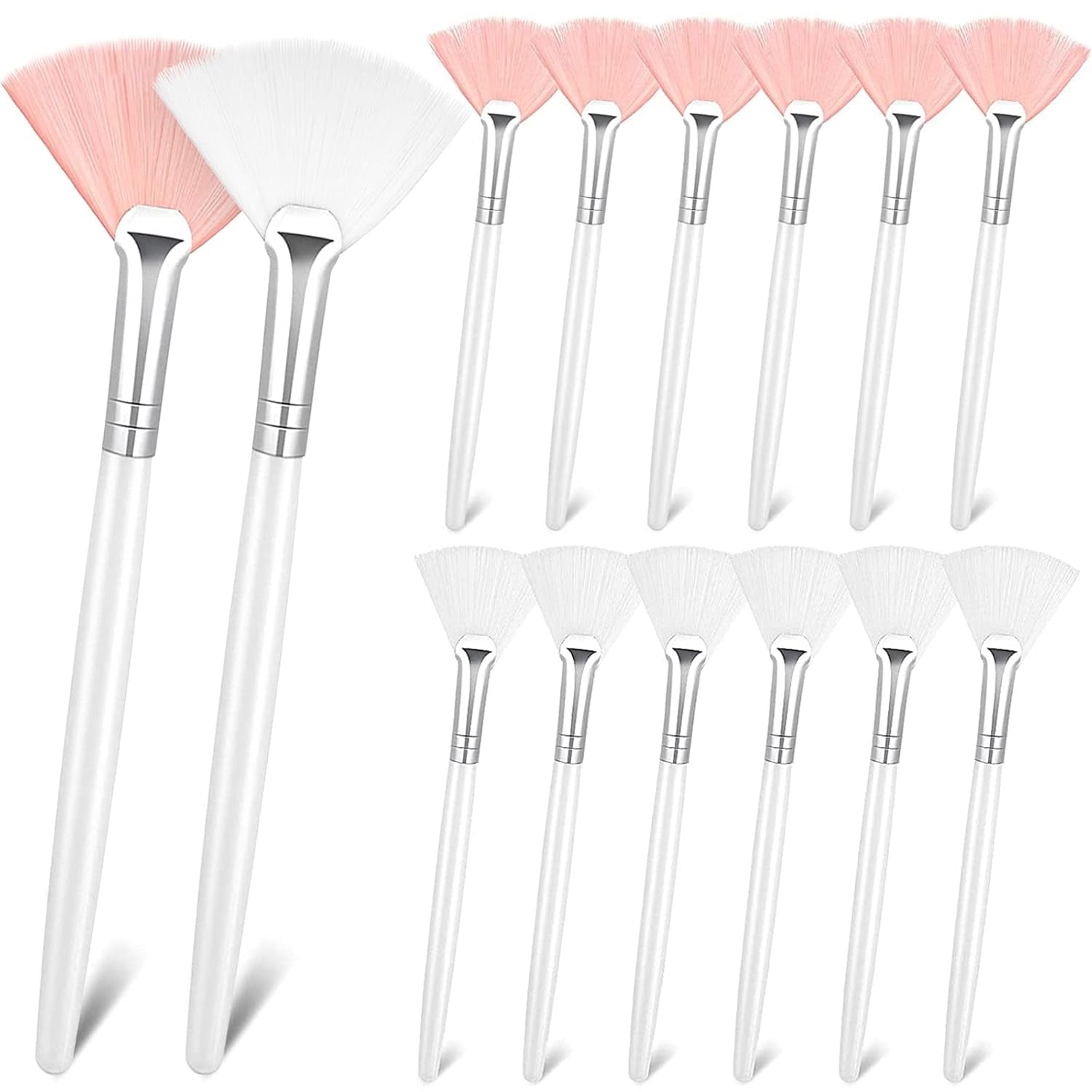 14-Piece Fan Brush Applicator Makeup and Facial Tool Set