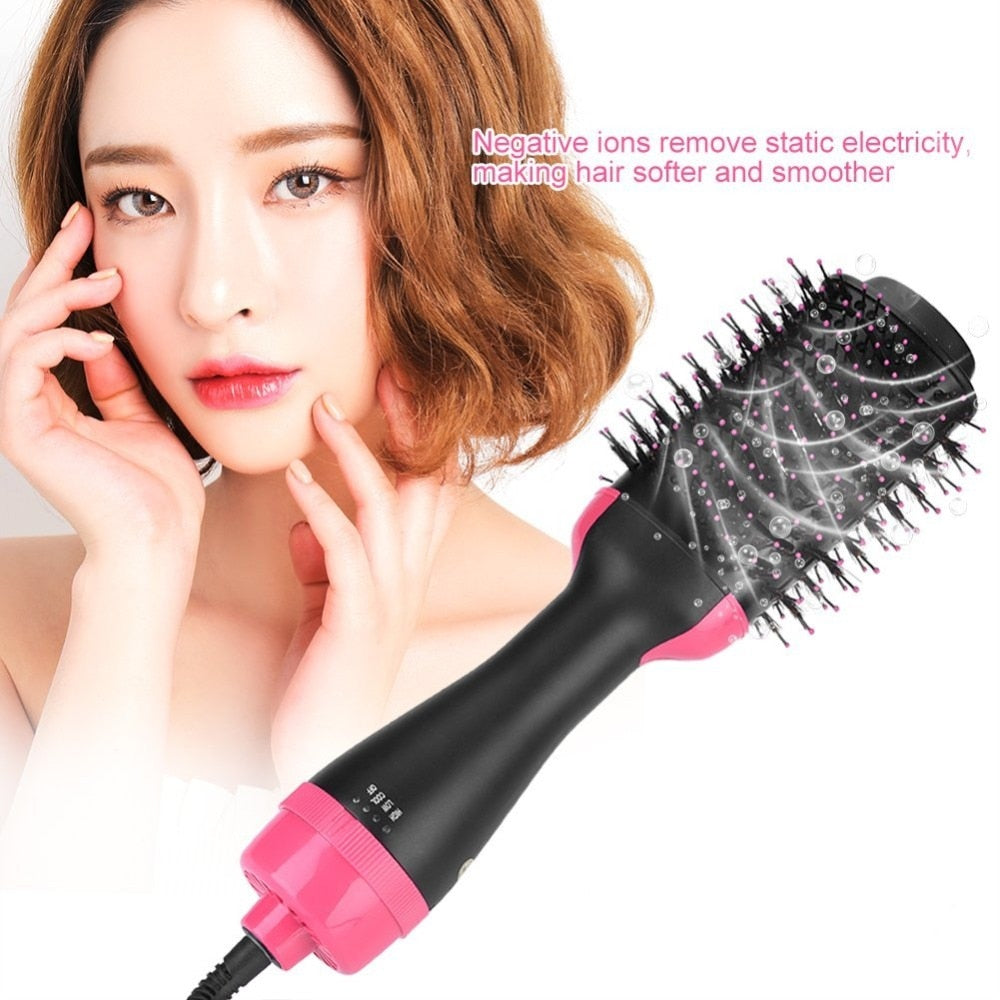 2-in-1 Rotating Hair Dryer Volumizer Hot Brush Styler