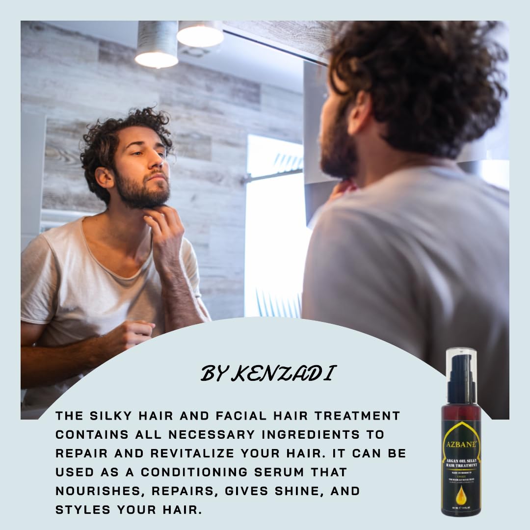 KENZADI Premium Moroccan Argan Oil - Hair & Beard Treatment (60ml, 2oz)