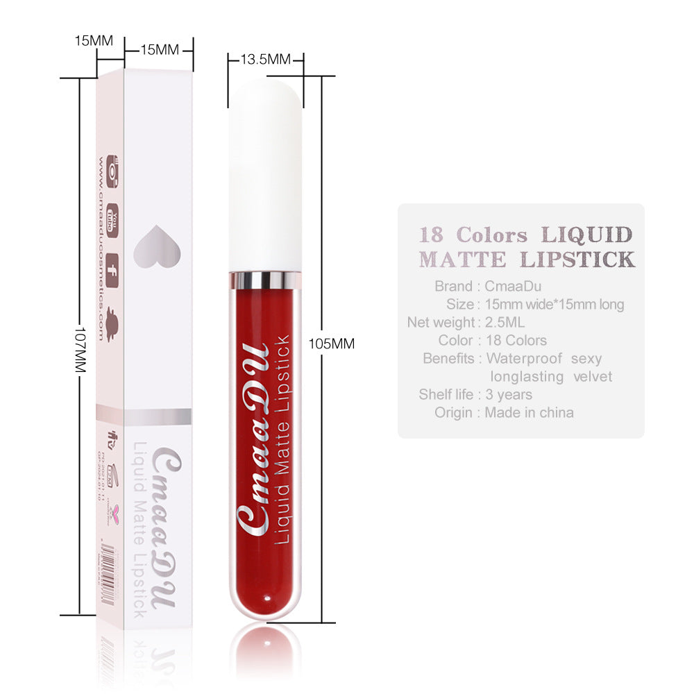 18-Color Matte Waterproof Long-Lasting Lipstick Collection Set
