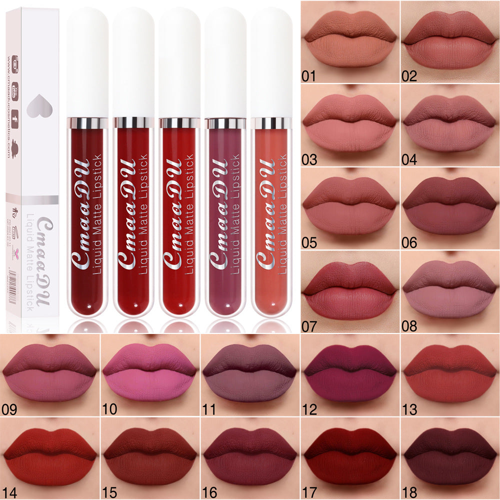 18-Color Matte Waterproof Long-Lasting Lipstick Collection Set