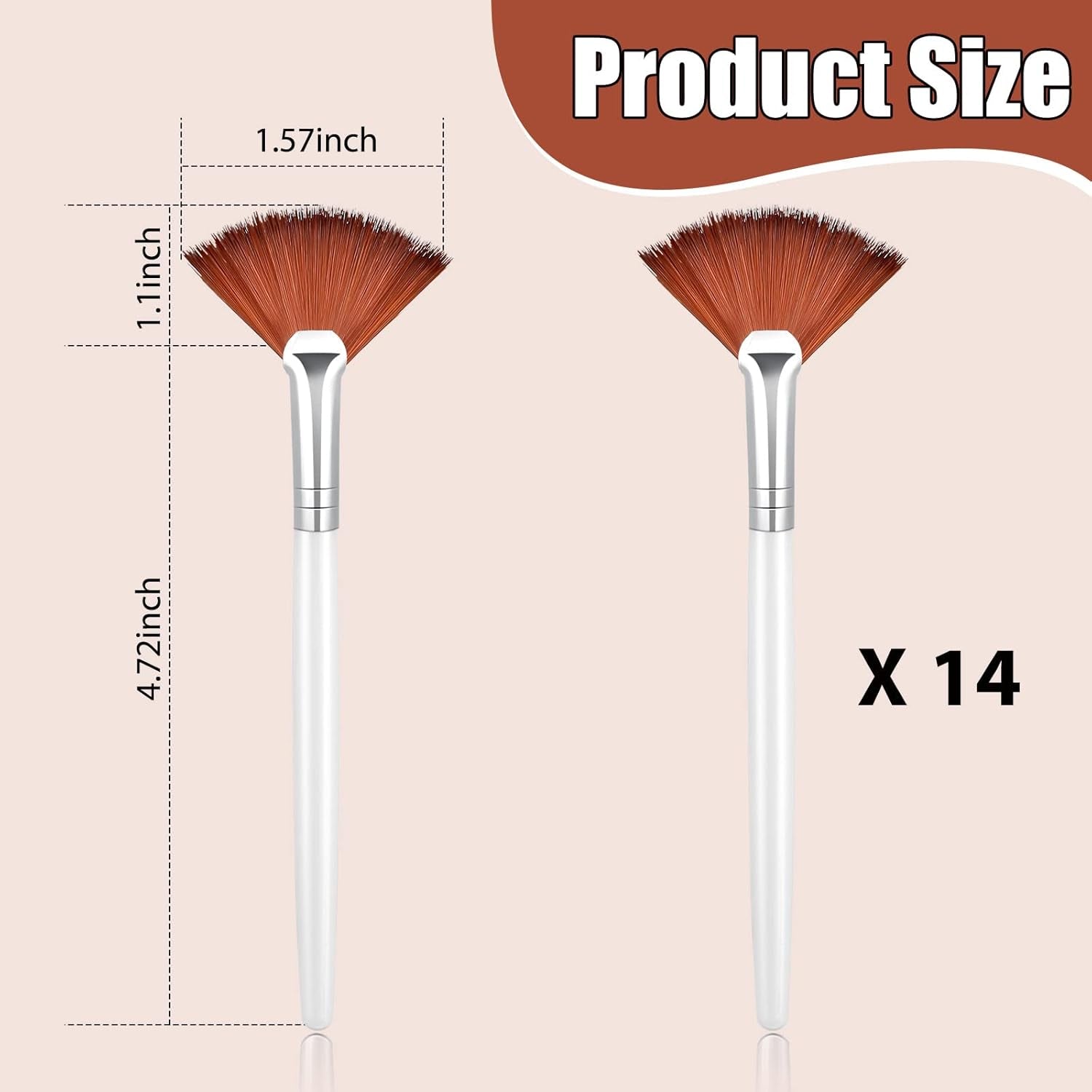 14-Piece Fan Brush Applicator Makeup and Facial Tool Set