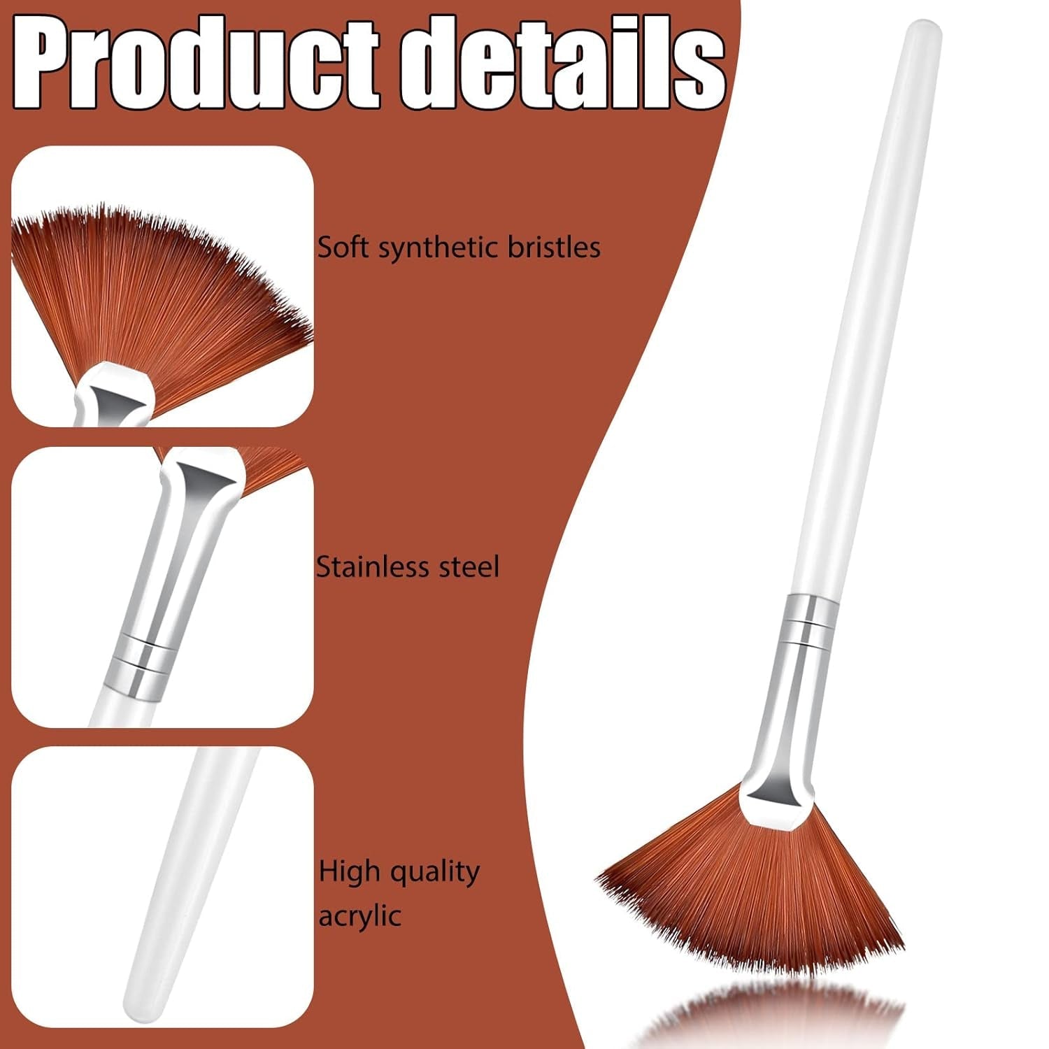 14-Piece Fan Brush Applicator Makeup and Facial Tool Set