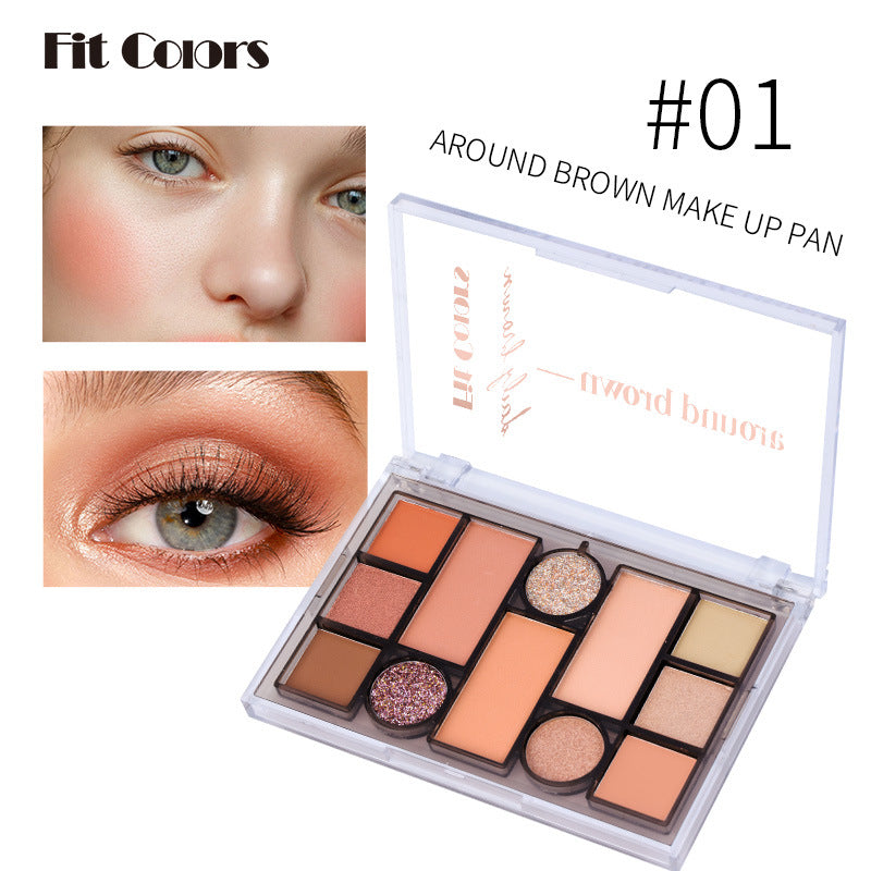 Fit Colors 12-Color Comprehensive Makeup Powder Palette Matte Pearlescent