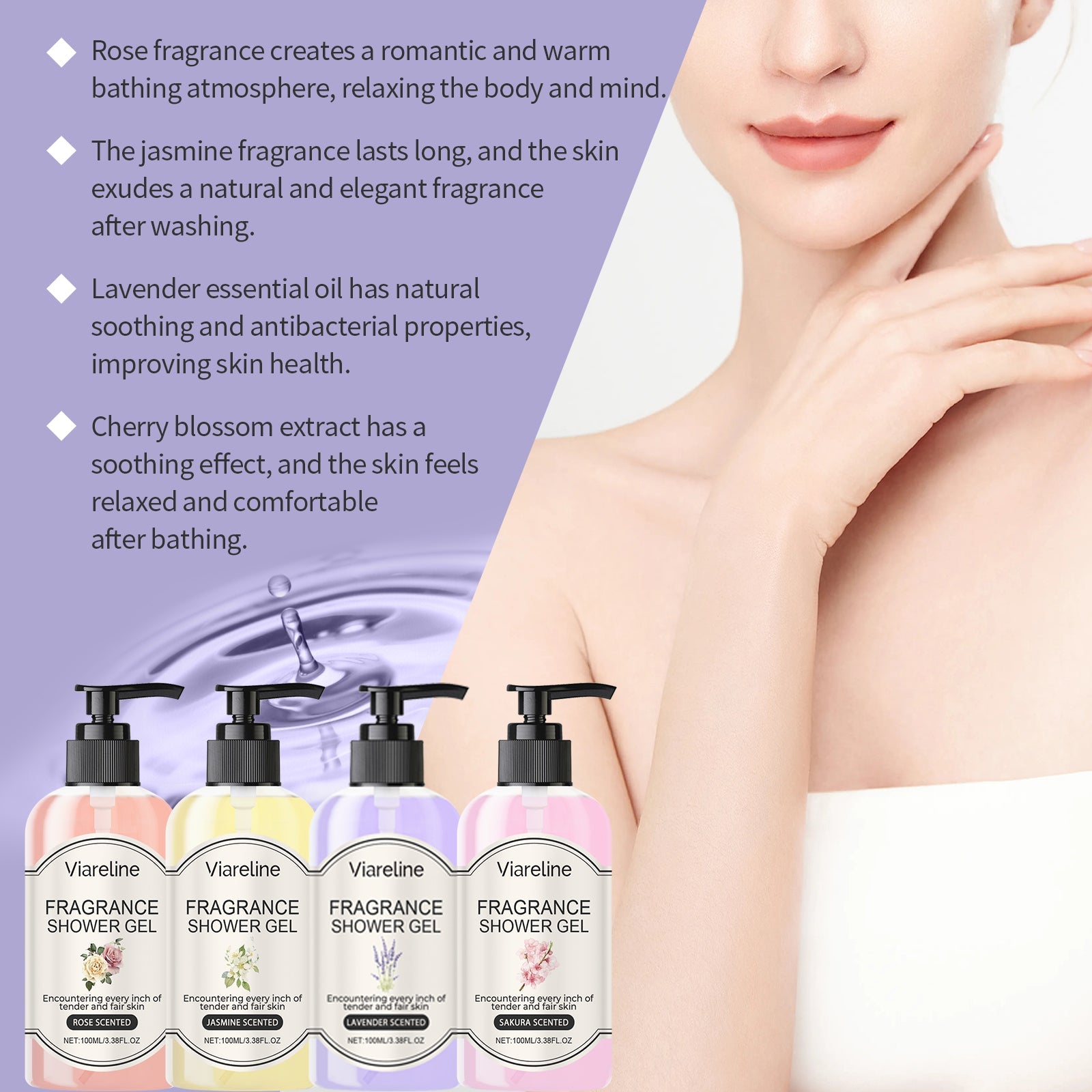 Lavender Fragrant Shower Gel Moisturizing Women’s Body Wash