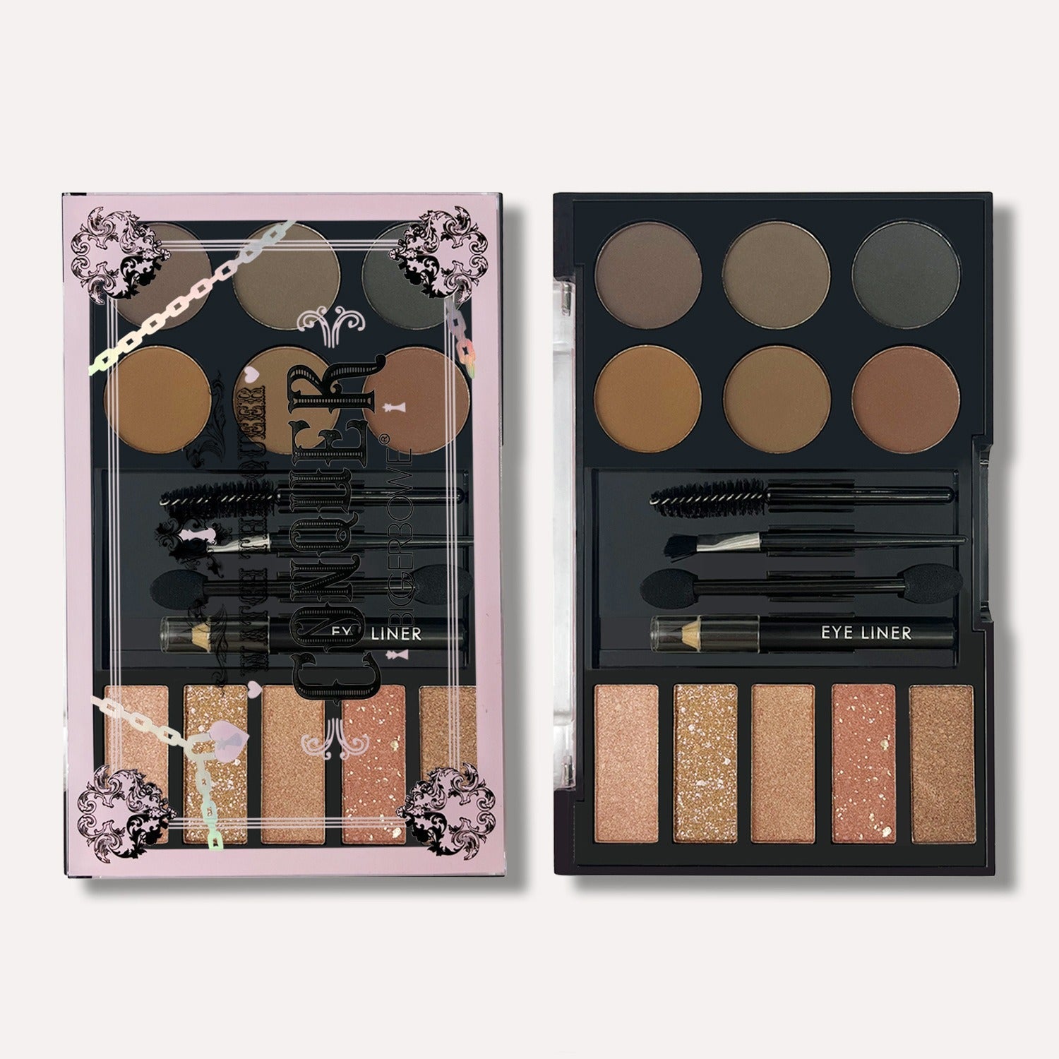 Eyeshadow Eyebrow Powder Cream Makeup Palette with Tools Set