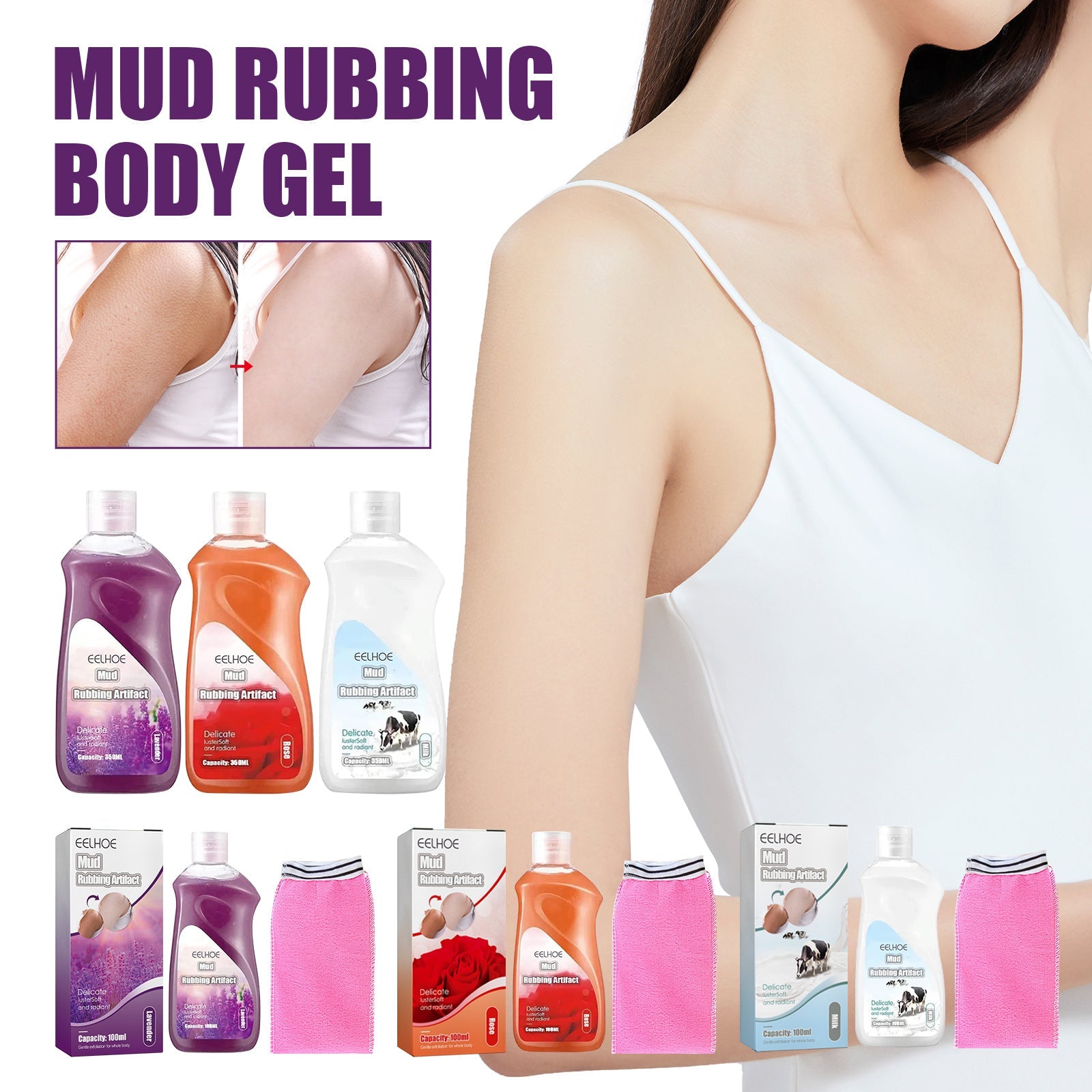 Back Acne Cleansing Clay Scrub Body Wash Gel