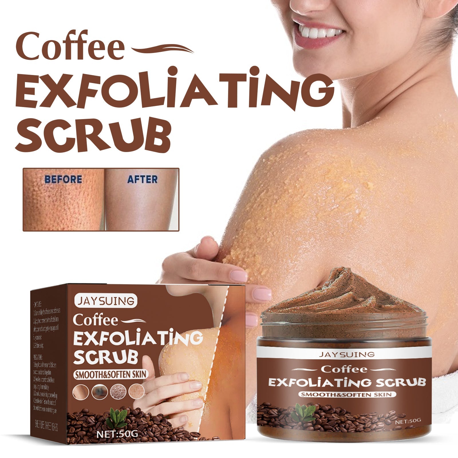 Coffee Body Scrub Exfoliating Brightening Skin Care Treatment