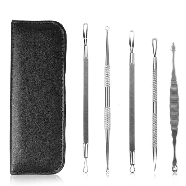 5-Piece Stainless Steel Blackhead Remover Acne Extractor Tool Set