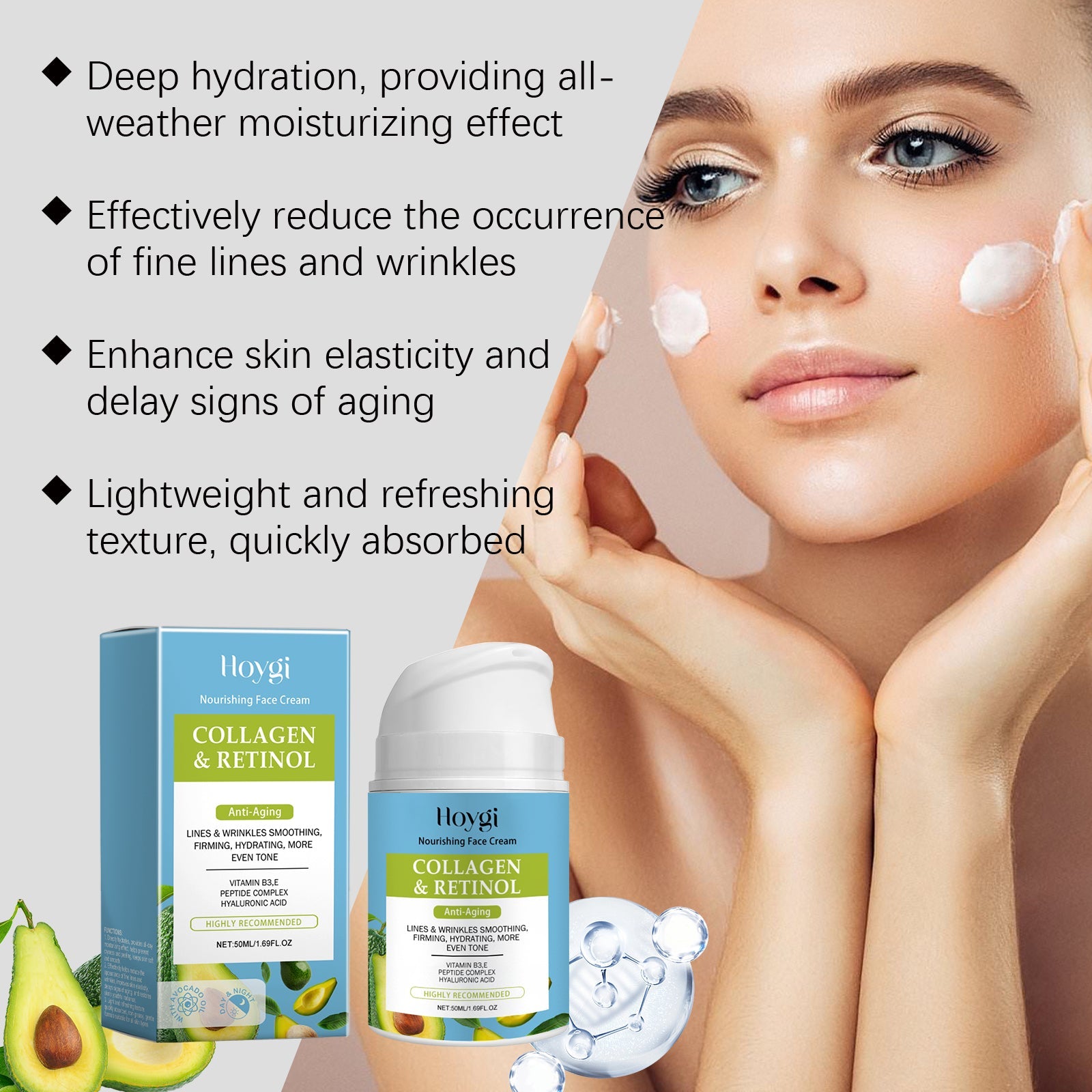 Collagen Facial Moisturizer Hydrating Anti-Aging Skin Care Cream