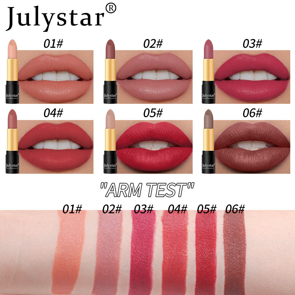 Matte Lipstick Six-Color Long-Lasting Non-Transfer Lip Set