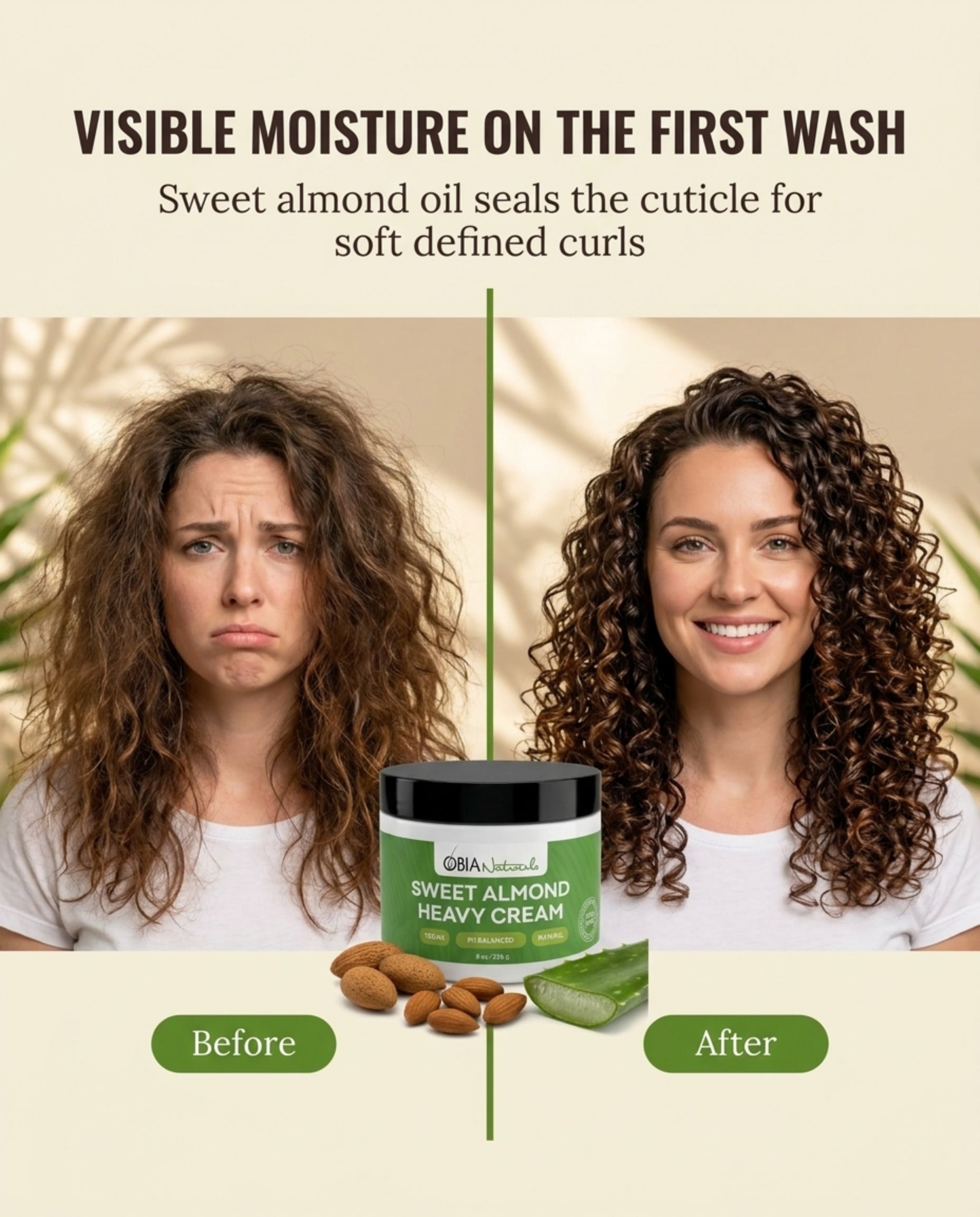 Sweet Almond Heavy Cream — Leave-In Conditioner for Dry, Damaged Hair