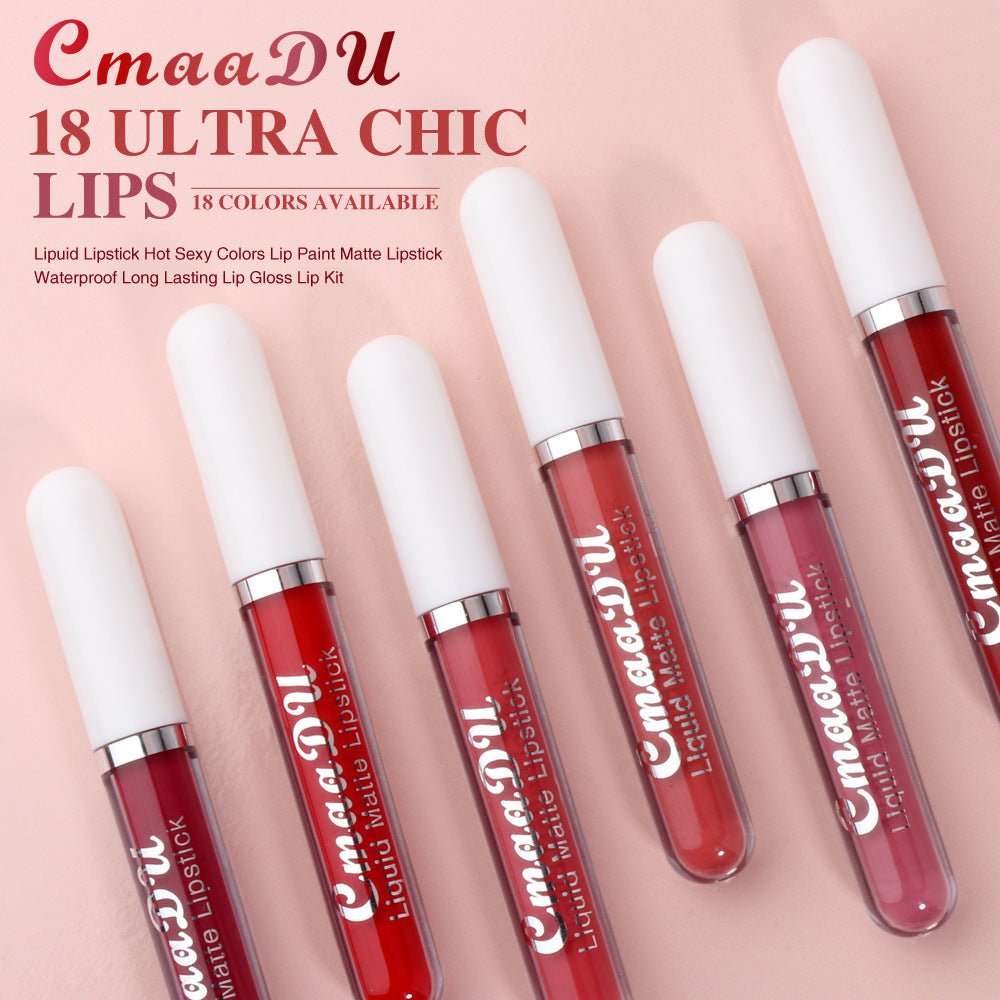 18-Color Matte Waterproof Long-Lasting Lipstick Collection Set