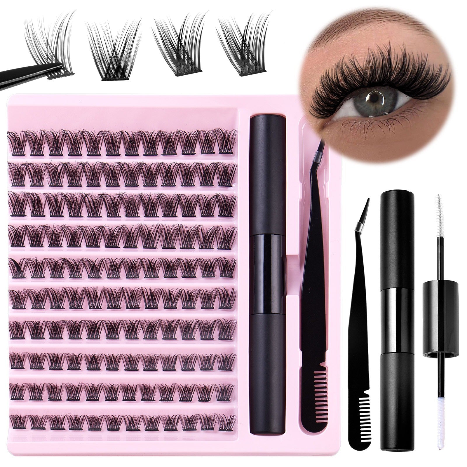 Lash Extension Kit with Bond Glue and Tweezers