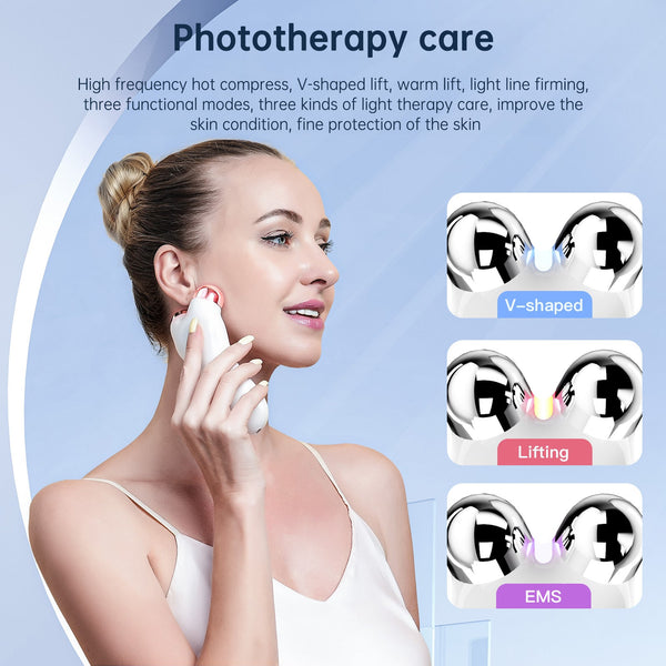 Light Therapy Electric Facial Roller Massager Beauty Device