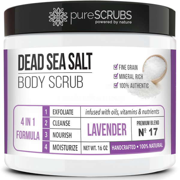 Lavender Body Scrub / Dead Sea Salt / Premium Blend #17