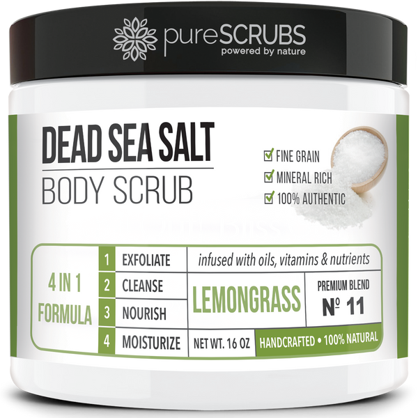 Lemongrass Body Scrub / Dead Sea Salt / Premium Blend #11