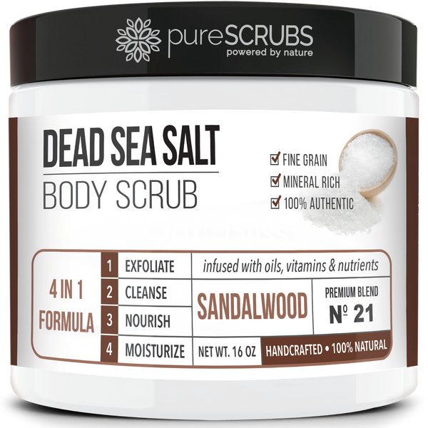 Sandalwood Body Scrub / Dead Sea Salt / Premium Blend #21