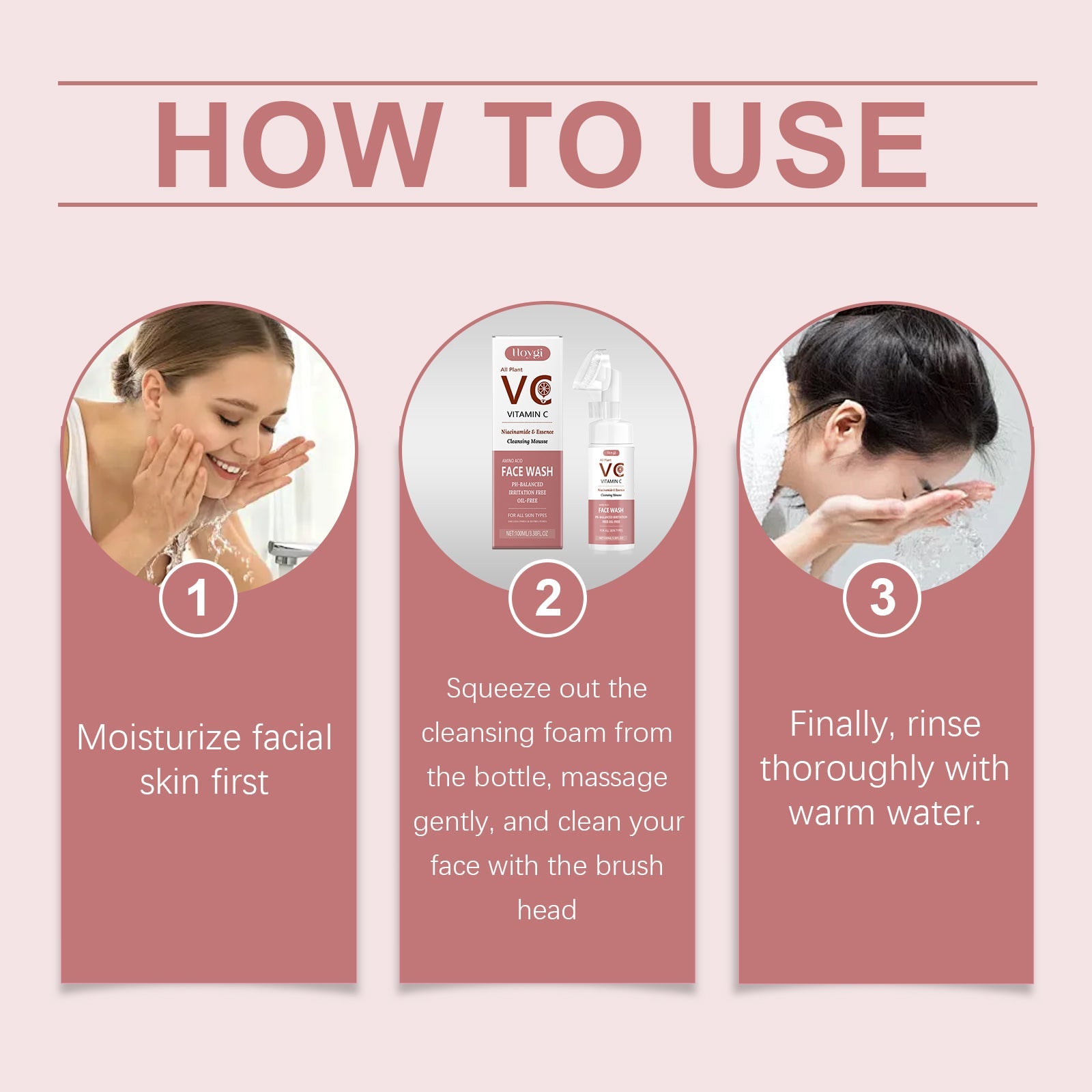 Vitamin C Foam Cleanser Gentle Hydrating Facial Skin Wash
