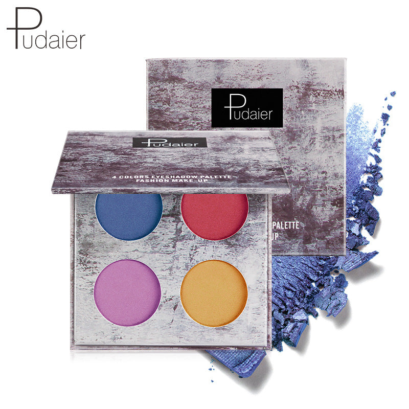 Four-Color Waterproof Matte Pearlescent Eyeshadow Palette Makeup