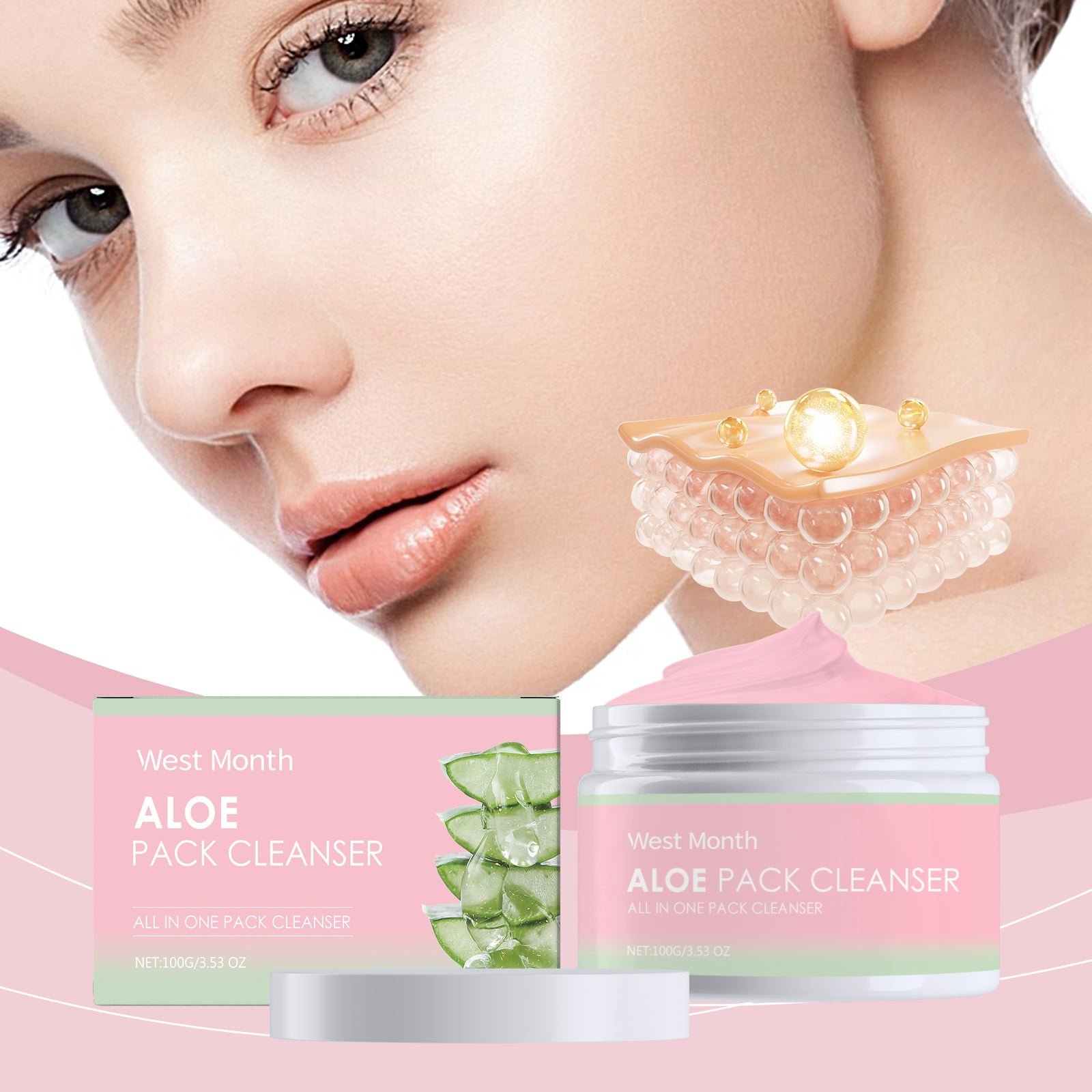 Aloe Soothing Cleanser Gentle Pore Cleansing Exfoliating Facial Wash