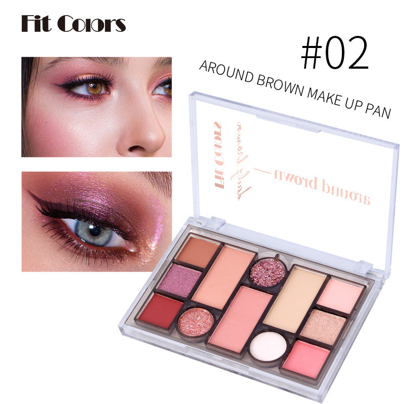 Fit Colors 12-Color Comprehensive Makeup Powder Palette Matte Pearlescent