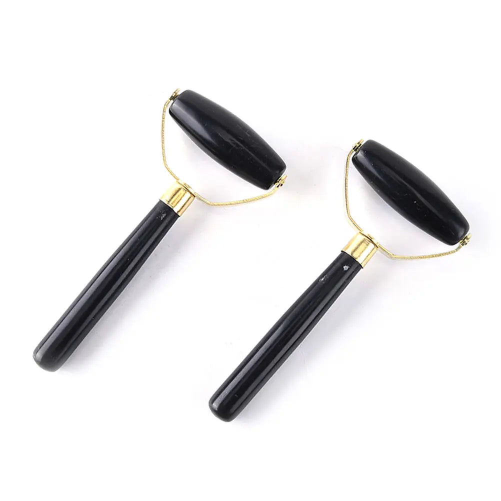 Natural Obsidian Quartz Facial Massage Roller Beauty Care Tool