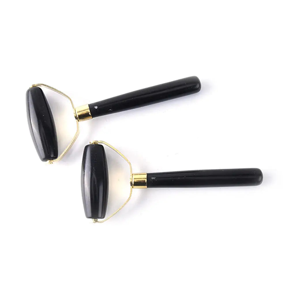 Natural Obsidian Quartz Facial Massage Roller Beauty Care Tool