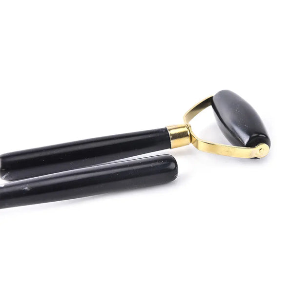 Natural Obsidian Quartz Facial Massage Roller Beauty Care Tool