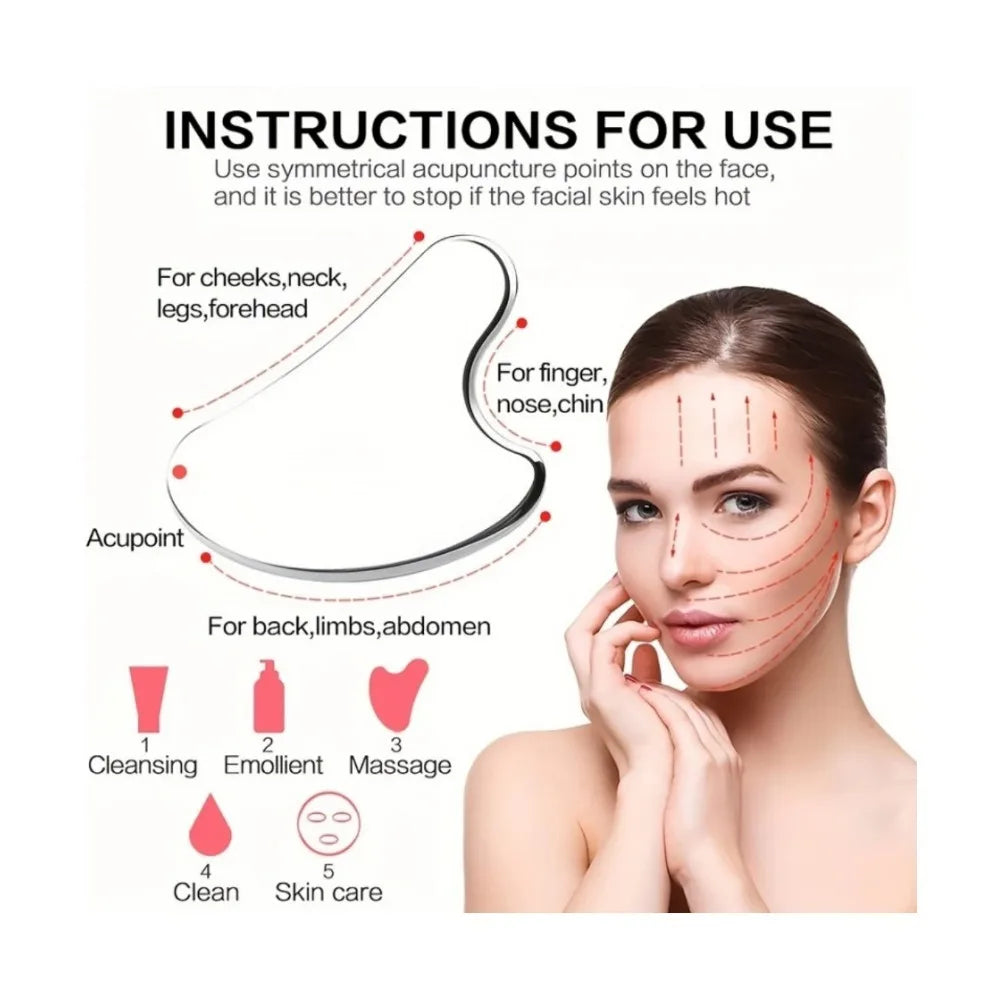 Stainless Steel Ice Face Roller and Gua Sha Set