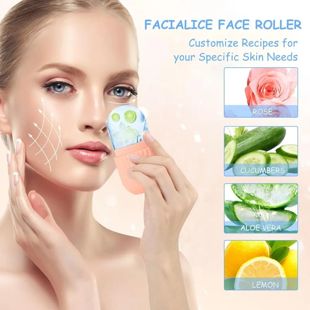 Stainless Steel Ice Face Roller and Gua Sha Set
