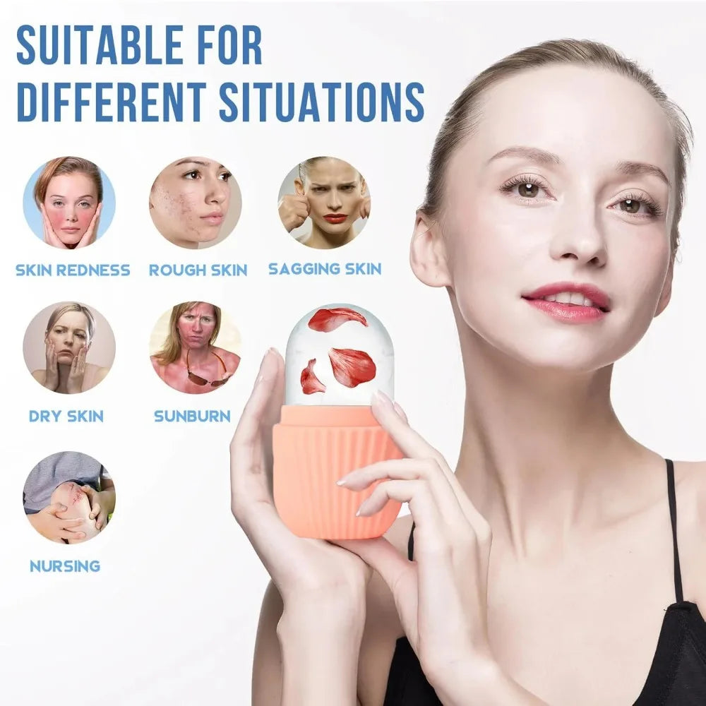 Stainless Steel Ice Face Roller and Gua Sha Set