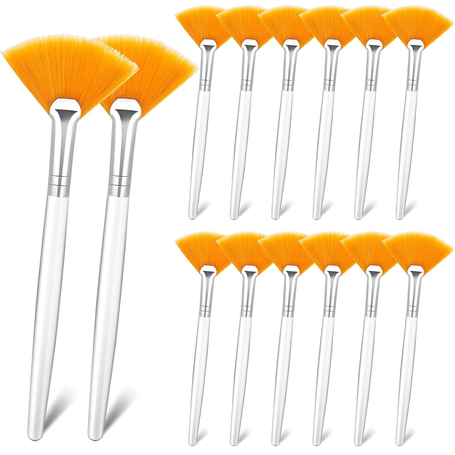 14-Piece Fan Brush Applicator Makeup and Facial Tool Set