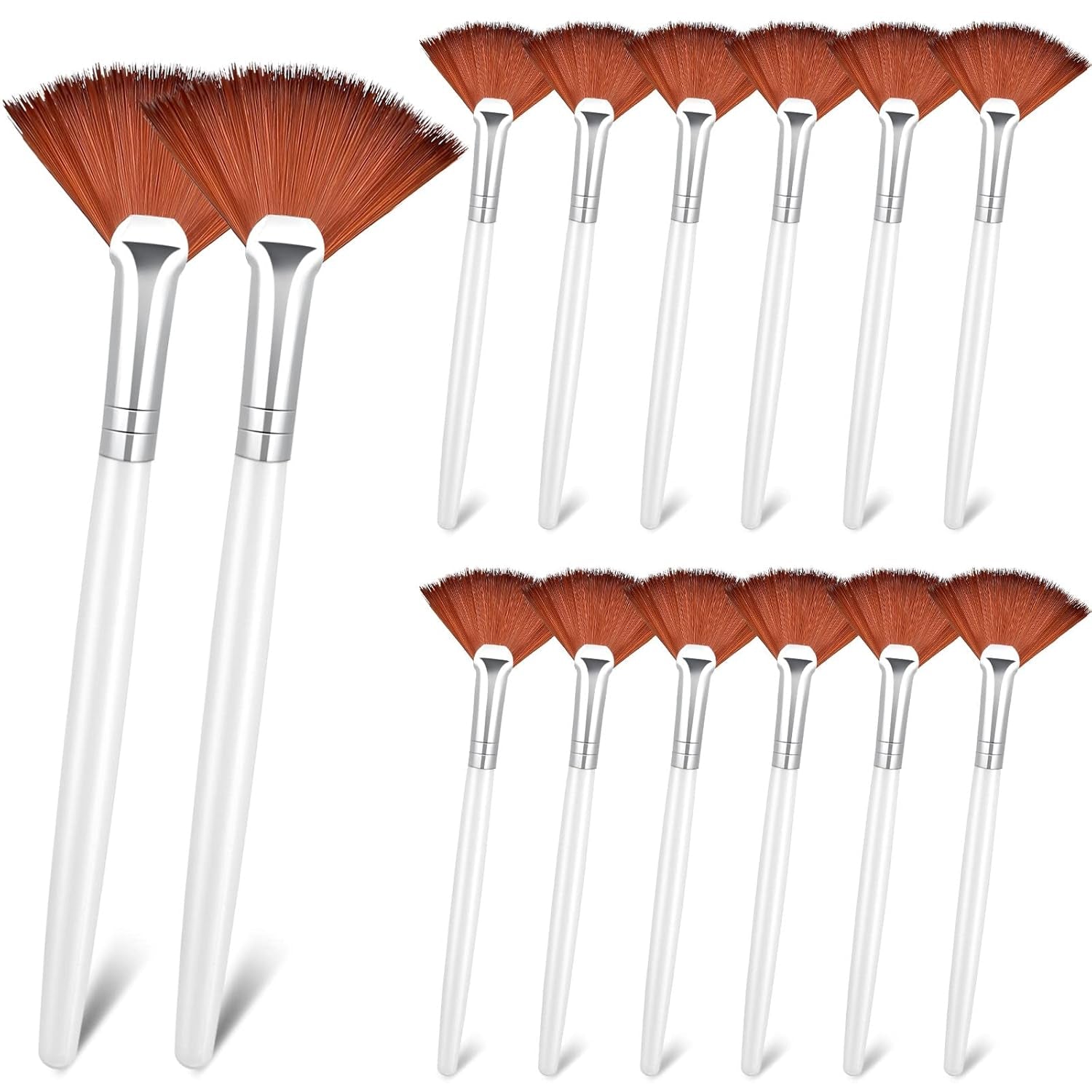 14-Piece Fan Brush Applicator Makeup and Facial Tool Set