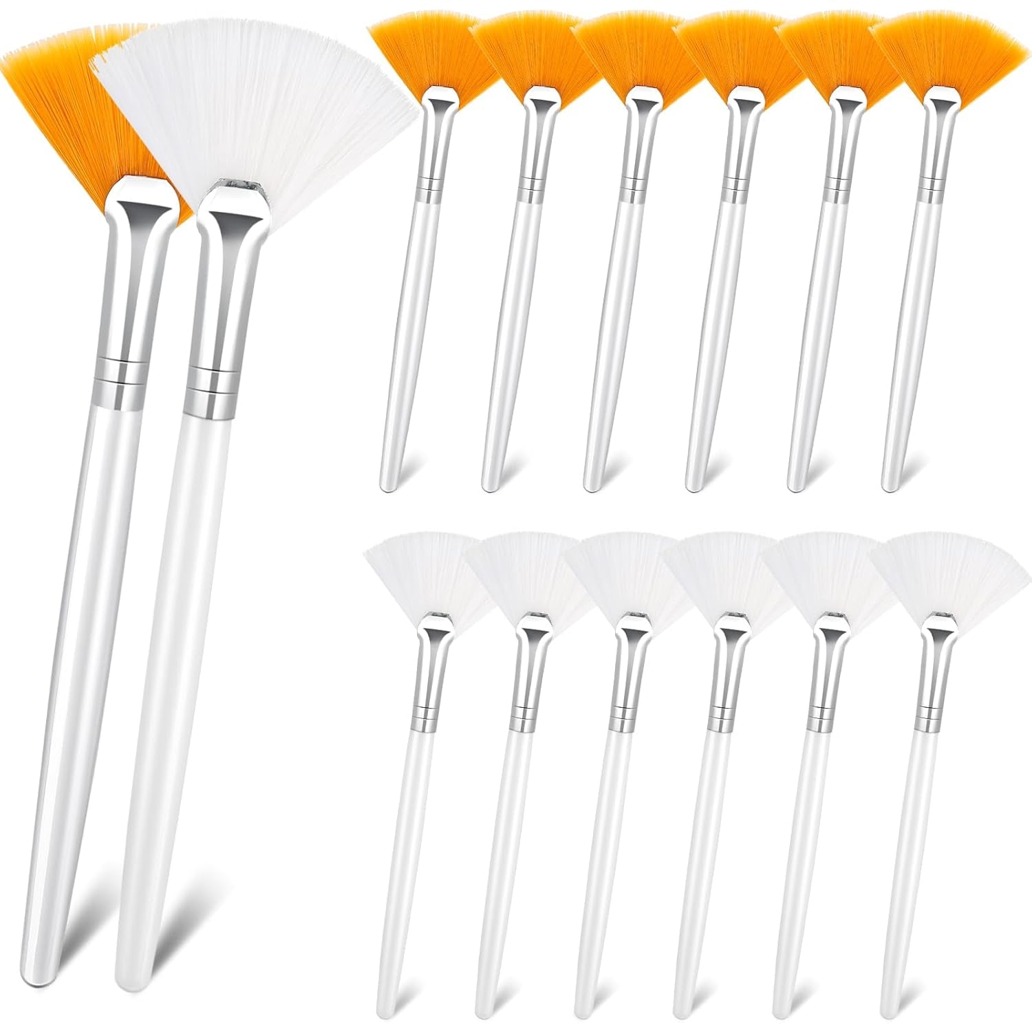 14-Piece Fan Brush Applicator Makeup and Facial Tool Set