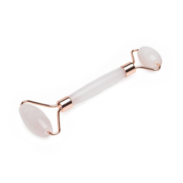 Rose Quartz Dual-Ended Facial Roller Beauty Massage Tool