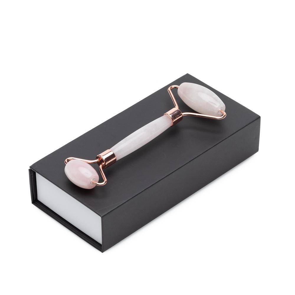 Rose Quartz Dual-Ended Facial Roller Beauty Massage Tool