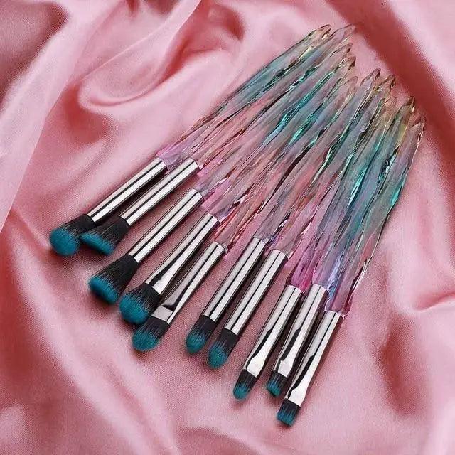 New Luxury Cosmic Color New Luxury Crystal Makeup Brushes Powder Foundation Eyeshadow Eyebrow Cosmetics for Face Fan Make Up Brush Set