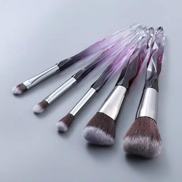 New Luxury Cosmic Color New Luxury Crystal Makeup Brushes Powder Foundation Eyeshadow Eyebrow Cosmetics for Face Fan Make Up Brush Set